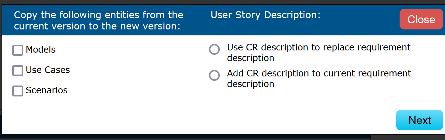 Attaching a Change Request from the Requirement or User Screen to ...